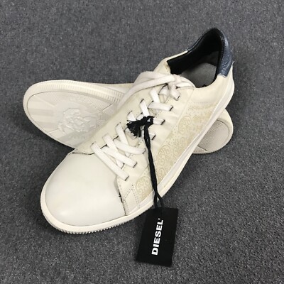 NWT Men's Size EU 43 US 10 Diesel DYNECKT S-NAPTIK Off-White Leather  Sneakers