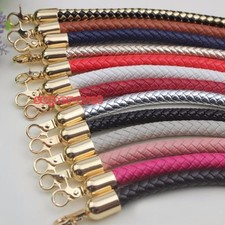 2 X Replacement Faux Leather Bag Handle Woven Strap Shoulder Black/Brown 40/60cm