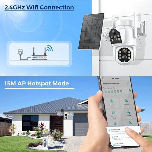 Cámara inalámbrica solar de 8 MP 4K lente doble WiFi IP cámara CCTV cámara de seguridad - Imagen 9 de 16