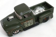 Hot Wheels CUSTOM '56 FORD TRUCK green pickup DTX35 diecast vehicle car WORN