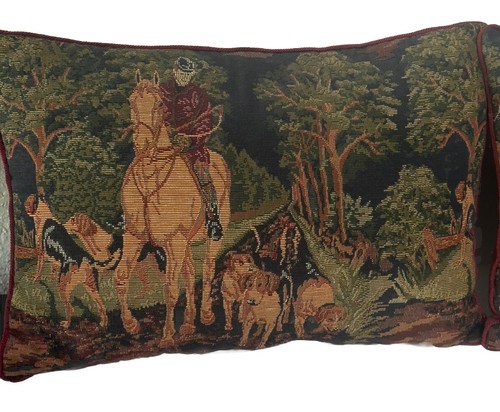 "2 fundas de colección para tapices de caza de zorro borgoña caballo ecuestre 16" x 11""" - Imagen 3 de 12