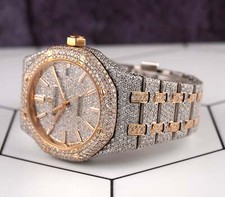 Audemars Piguet Royal Oak 37mm Rose Gold/ Steel Watch Iced 22ct Diamonds 15450SR 3