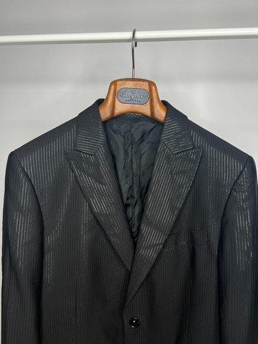 Pal Zileri Cerimonia Mens 3 Piece Formal Italian Shiny Striped Suit Blazer Pants - Picture 4 of 23