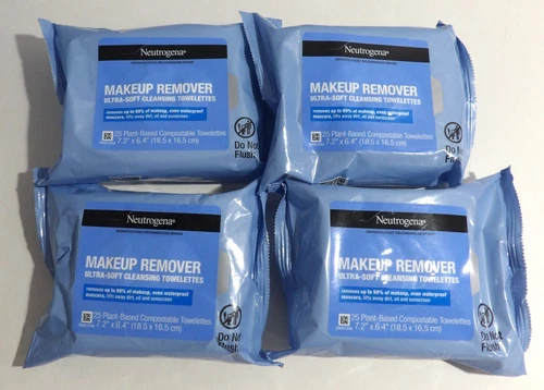 4 x 25ct  Neutrogena Ultra Soft Makeup Remover Towelettes Wipes