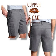 NWT Men's Copper  Oak Supply Co Venture RipStop Cargo Shorts 36-10" Inseam Gray