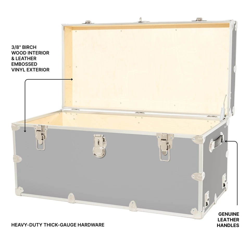 Baúl XXL de vinilo en relieve de cuero, cofre universitario, almacenamiento en el hogar, asiento de dormitorio, local... Foto 3 de 4