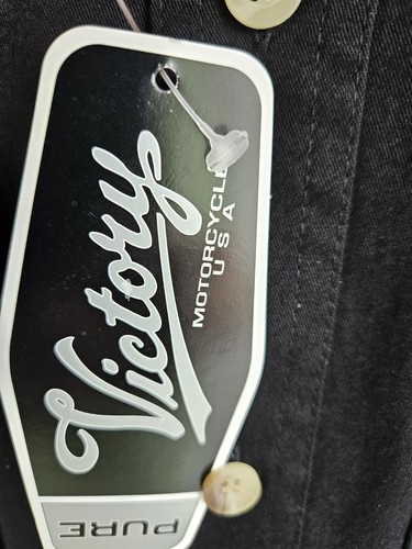 Liberty Motorcycle Men's Medium Size M Long Sleeve Shirt Logo Button Down Black - Picture 5 of 10