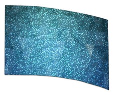 COLOR GUARD FLAGS AQUA ILLUMINATION SILKS - NEW - 36" x 54" Standard Curved