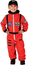Aeromax Jr. Orange Astronaut Child Costume Suit w/ Cap  Size 12/14