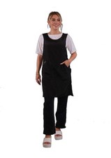 Black Side Button Apron WA-002 BLACK