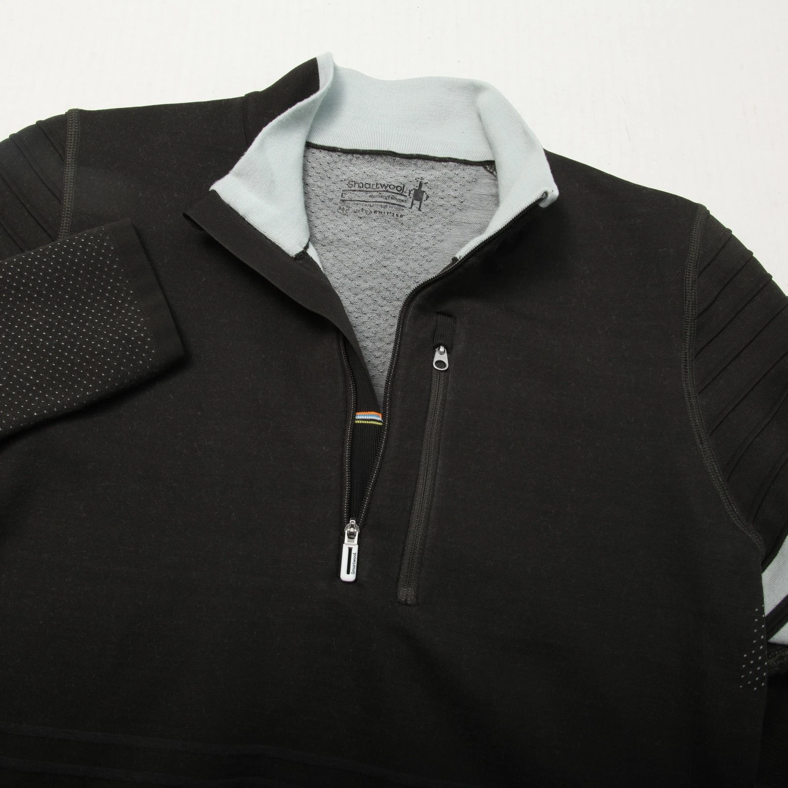 Smartwool Pullover Womens Medium Black Intraknit 250 1/4 Zip Merino