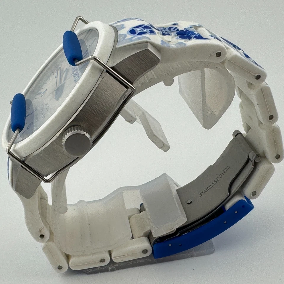 Superdry Reloj Hombre Cuarzo Profesional 100m Plateado Blanco Azul Analógico Batería Nueva Foto 4 de 4