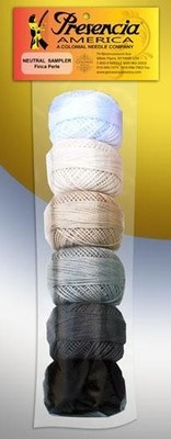 Presencia America NEUTRAL Sampler Thread Set of 6 Colors 8 wt Pearl Cotton