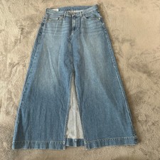Gap Icon Maxi Skirt Denim Jean Women's size 28 6 Slit Front Tencel Lyocell
