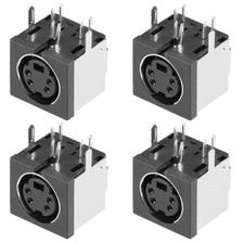 4pcs S-video PCB Mount 4 Pin Mini Din Socket Video Connector Black