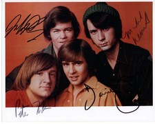 THE MONKEES Signed 10x8 Col Promotional Photo Autographed Peter Tork, Davy Jones