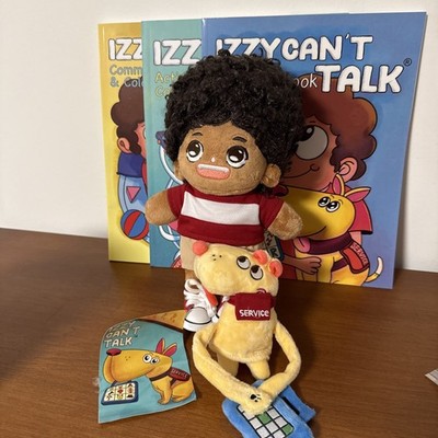 Izzy Can't Talk Plush With Coloring And Activity Books - RARE - Jennifer McGee