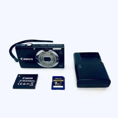 Canon PowerShot A2300 HD 16MP Digital Camera 5x Zoom Black w/ Charger 8GB Card