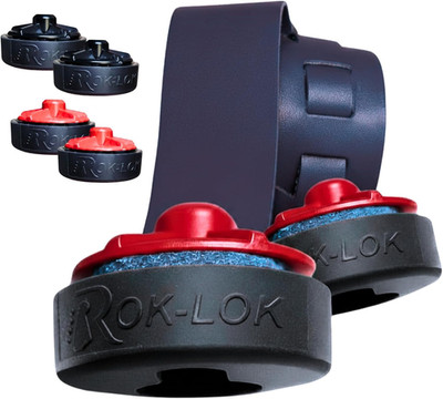 Rok Lok PRO Guitar Strap Locks - 2 Pack Red/Black - Universal Guitar Strap