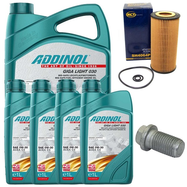 MotoröL Filter Set Addinol 0W-30 9 Liter + Schraube FüR Mercedes S-Klasse W220-image