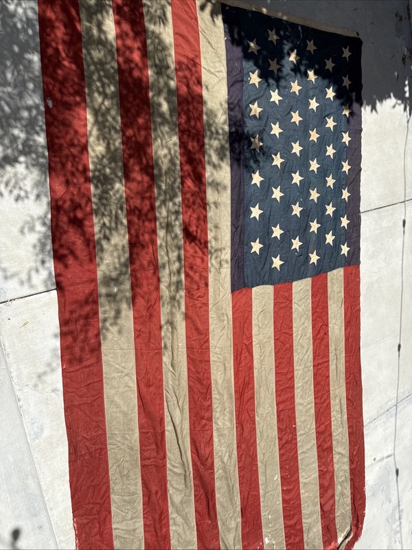 Massive Antique 45 Star American Flag  (1896 -1908) Spanish American War 90x156