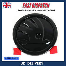 Skoda Badges 2 x 90mm Multicolor Emblem Logo High Quality.