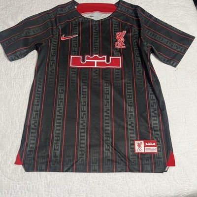 Nike Liverpool FC LeBron James Soccer Jersey Shirt Black/Red SIZE M