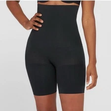 ASSETS SPANX Mid-Thigh Shorts Muffin-Top Women's High-Waist Shaper Bodysuit - 1X