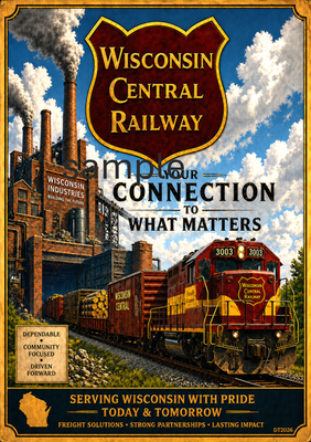 #ad #ad Wisconsin Central railroad train vintage style art poster 8.5quot; x 11quot; $18.00