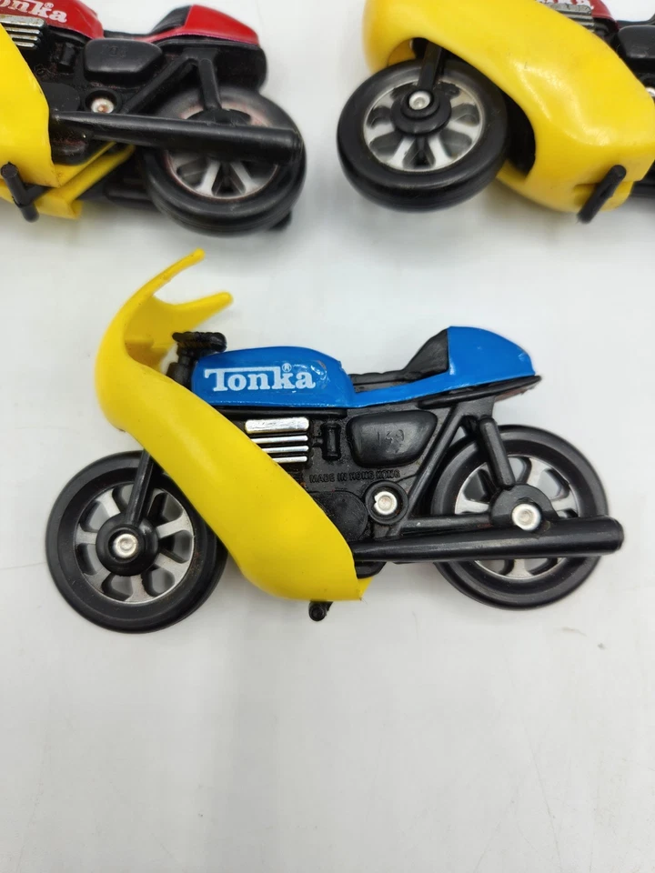 1979 Tonka Blue Red Vintage Motorcycle Lot (3) Toy Free Shipping  - Image 2 of 4