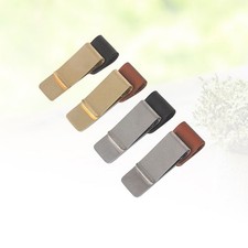 Notebook Pen Clip Holder 4pcs Brass and PU Stylish Set