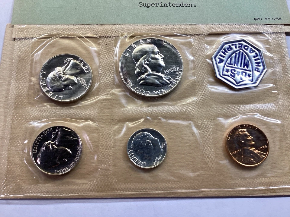 1958 US Mint Proof Set in Flat Pack Envelope and Cello Sealed 110825 65ad - Image 3 of 4