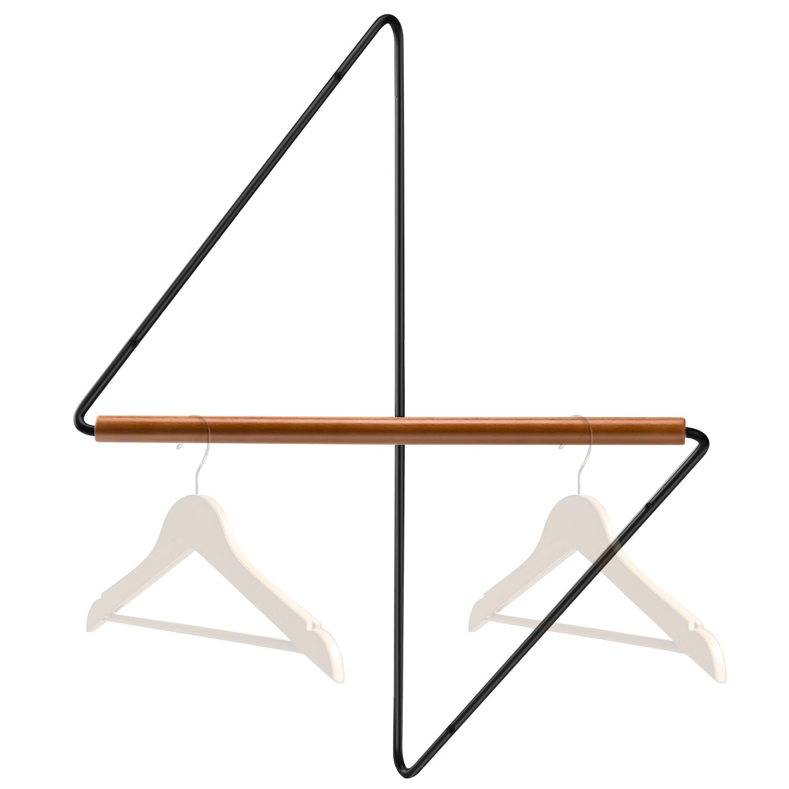 Space-Saving Corner Clothes Rack - Wood & Iron Garment Organizer for Small Spaces-image