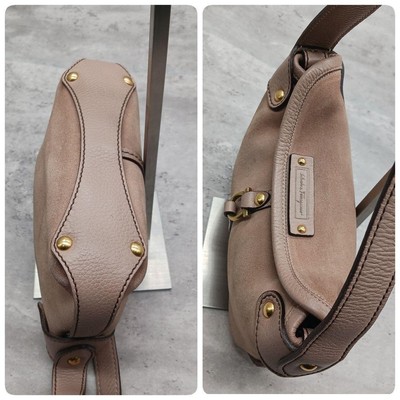 Salvatore Ferragamo Hand Bag Tote Purse Gancini Leather