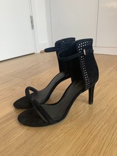 Image of AllSaints Black Suede Sandals with Delicate Studs – UK 5 / EU 38 - RRP £198