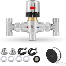 Adjustable Temperature Bypass Sensor Valve Kit for Instant Hot Water Recirculati