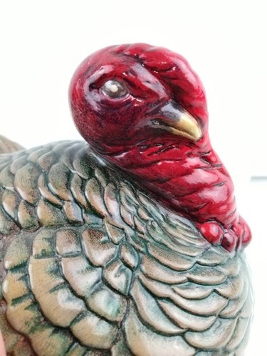 Vintage 1970 Turkey Figurine Thanksgiving Holiday Sculpture Decor Artist Signed - Picture 7 of 11