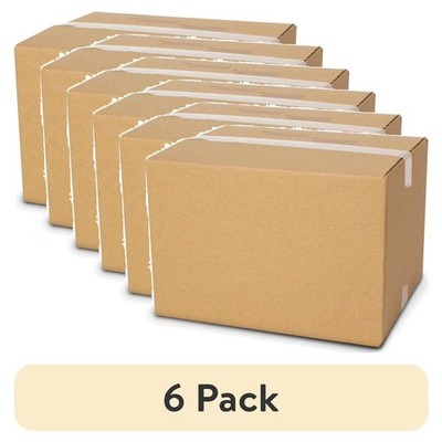(6 pack) Pen+Gear Large Shipping Boxes, 15L x 12W x 10H Easy-to-Use 480018