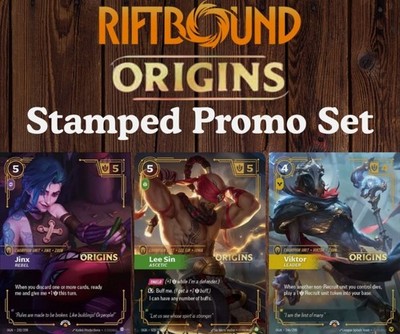 Riftbound  League of Legend TCG Stamped Origins Promo - Jinx, Lee Sin, Viktor