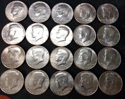 1776-1976 D -ROLL AU/BU Bicentennial Kennedy Half Dollars
