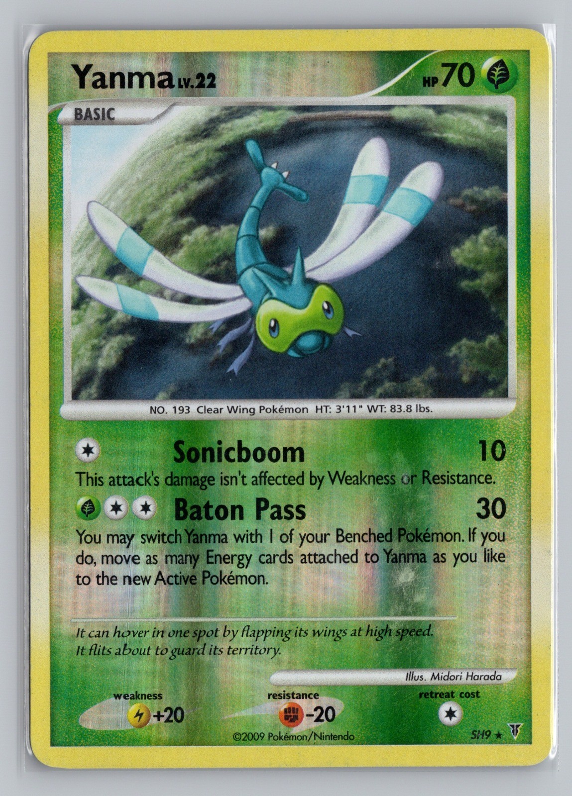 Yanma Shiny SH9 Shiny Holo Rare Supreme Victors Reverse Holo LP