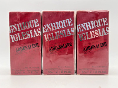 3x ENRIQUE IGLESIAS ADRENALINE EAU DE TOILETTE SPRAY MEN 1oz EACH SEALED MR 1275