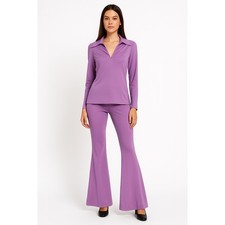 Y2K Vintage Lavender Bell Bottom Pantsuit Manning Silver Disco Set XS/S