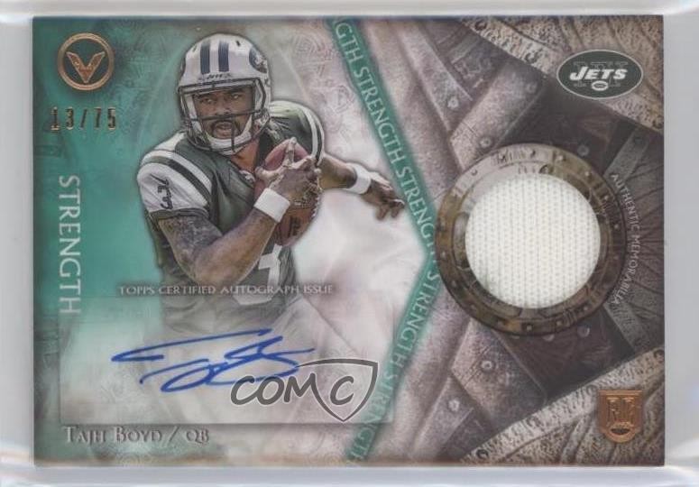 2014 Valor of Honor Strength 13/75 Tajh Boyd RPA Rookie Patch Auto RC Shield 1o3