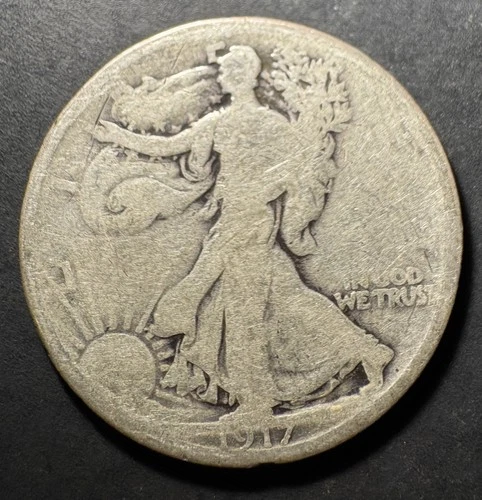 1917-P Walking Liberty Half Dollar (Circulated) - (#1009) Very Fine Condition