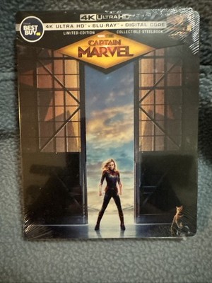 Captain Marvel Steelbook 4k Ultra HD + Blu-Ray + Digital, 2019 New Sealed