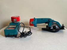 Makita Cordless Mini Circular Saw 85mm with two 12V batteries and charger, 5093D