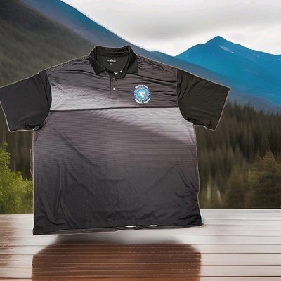 Blackfeet Food Distrubition Program Logo Black Lightweight Polo Shirt Mens 3XL