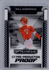 Will Gasparino 2025 Leaf Optichrome Baseball 1/1 Pre Production Proof