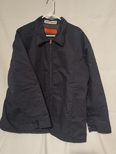 Cintas Mechanic Quilt Lined Navy Blue Service Workwear Jacket, Mens X-Large